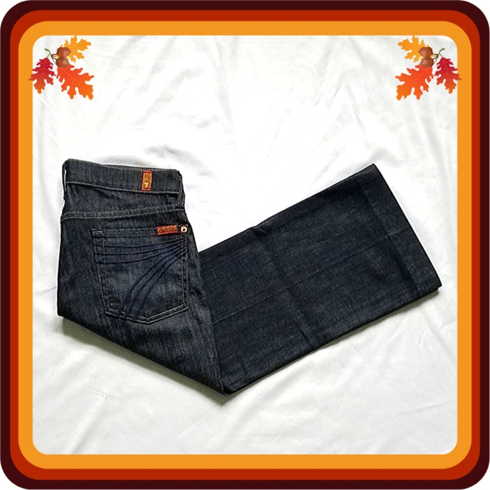 NWOT 7FAM Indigo Dojo Crop Jean